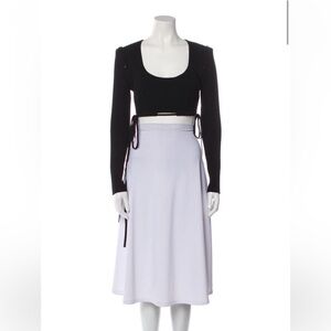 Christopher Esber Scoop Neck Long Sleeve Crop Top